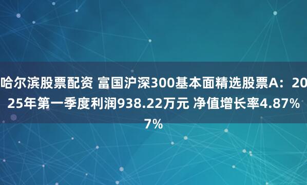 哈尔滨股票配资 富国沪深300基本面精选股票A：2025年第一季度利润938.22万元 净值增长率4.87%