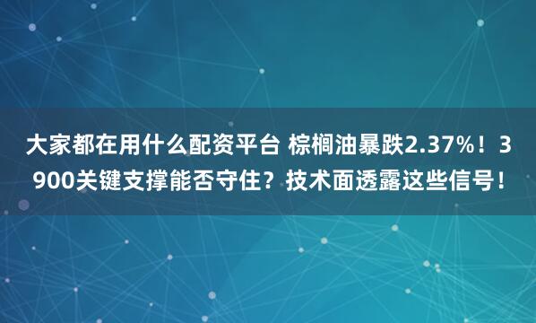 大家都在用什么配资平台 棕榈油暴跌2.37%！3900关键支撑能否守住？技术面透露这些信号！